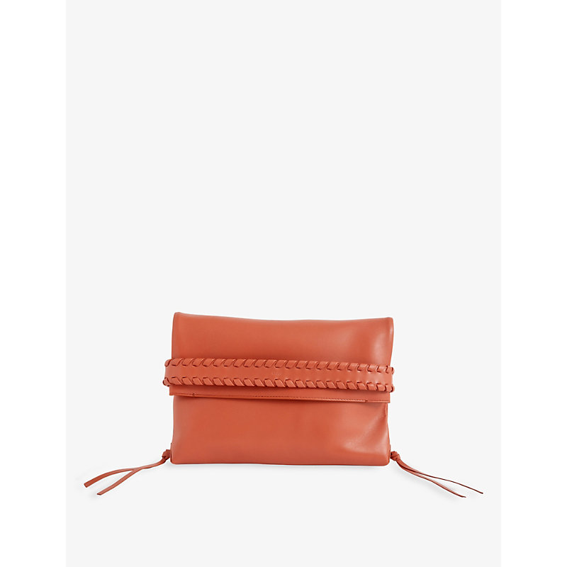 Chloé Chloe Womens Sunset Brown Mony Leather Clutch Bag