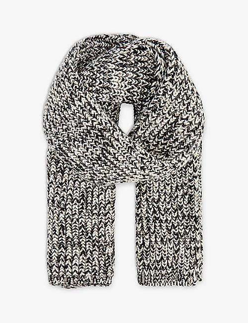 CHLOE: Brand-embroidered chunky cashmere, wool and silk scarf