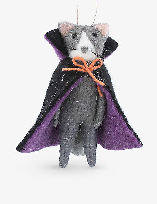 HALLOWEEN: Vampire cat mixed-wool decoration