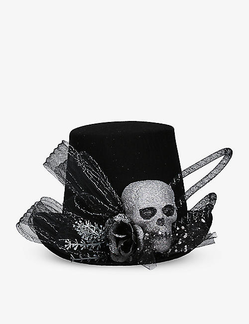 HALLOWEEN: Top hat with skeleton felt decoration