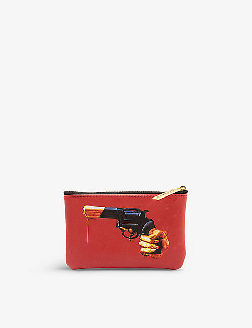 SELETTI: Seletti wears TOILETPAPER Revolver faux-leather coin bag