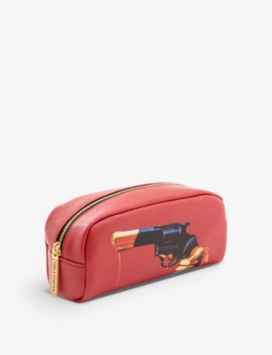 Seletti Wears Toiletpaper Revolver Faux-leather Coin Bag in Red