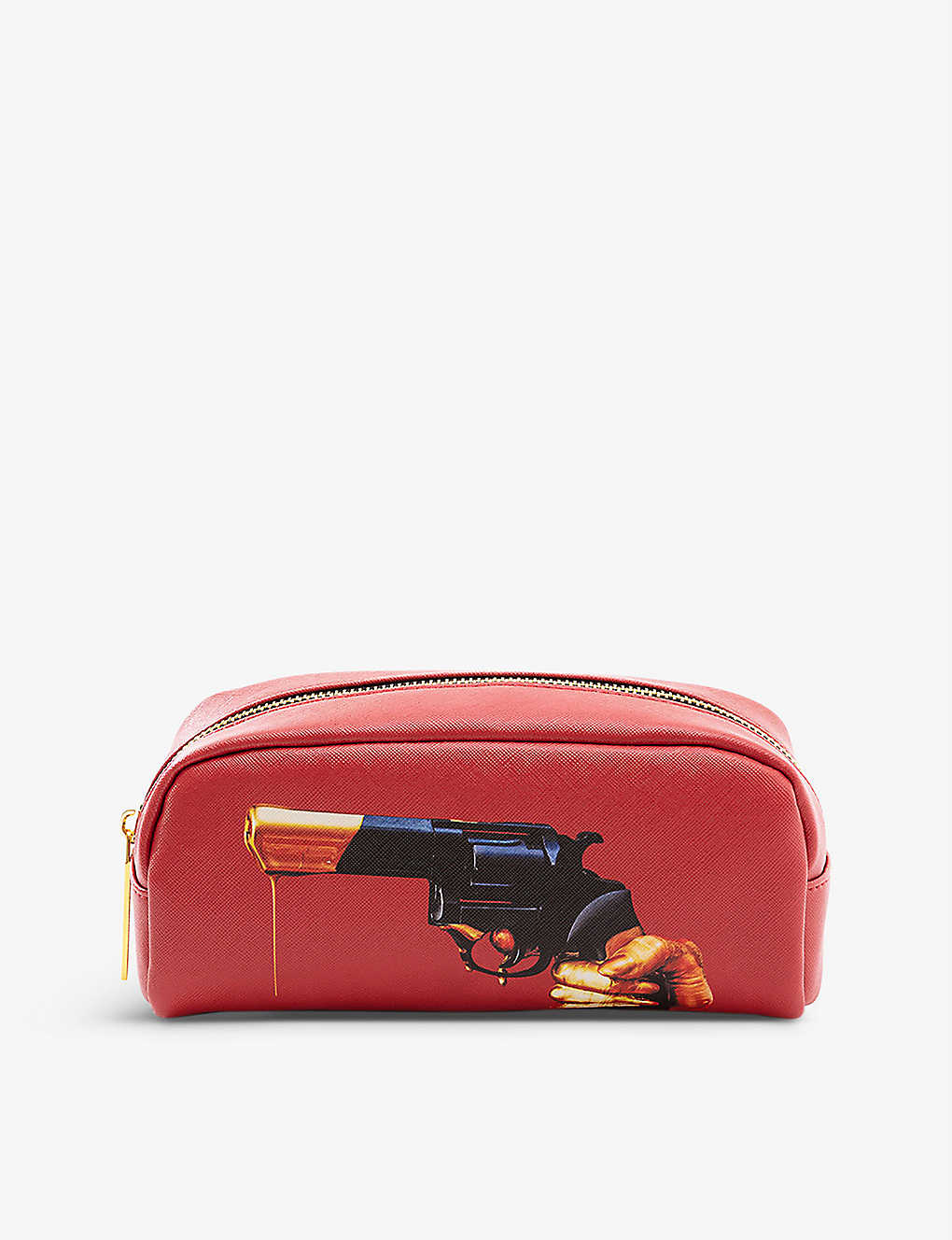 Seletti Wears Toilerpaper Revolver Faux-leather Cosmetics Bag 20.5cm X 7cm