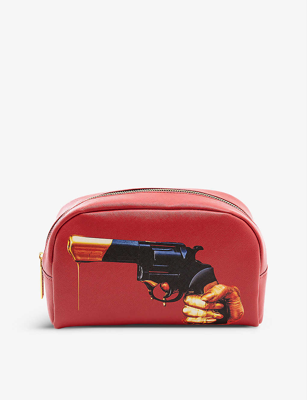 Seletti Wears Toilerpaper Revolver Faux-leather Cosmetics Bag 23cm X 13cm