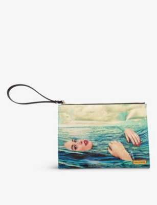 Seletti Wears Toiletpaper Sea Girl Faux-leather Pouch