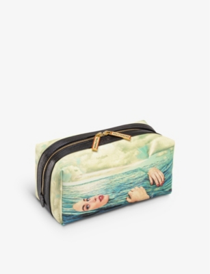 Shop Seletti Wears Toilerpaper Sea Girl Faux-leather Wash Bag