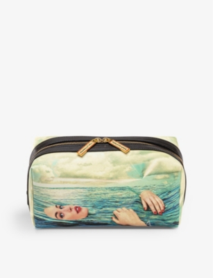 Seletti Wears Toilerpaper Sea Girl Faux-leather Wash Bag In Multicolor
