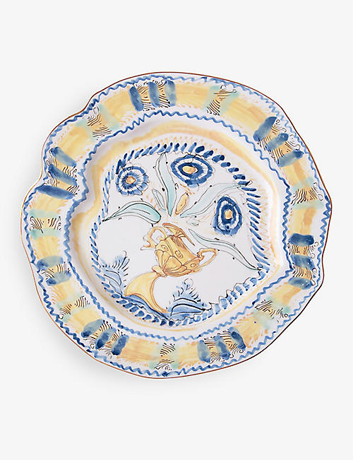 SELETTI: Seletti x Diesel Living Classics on Acid Spanish Yellow porcelain dinner plate 28cm