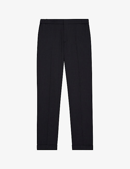 THE KOOPLES: Checked slim-fit wool suit trousers