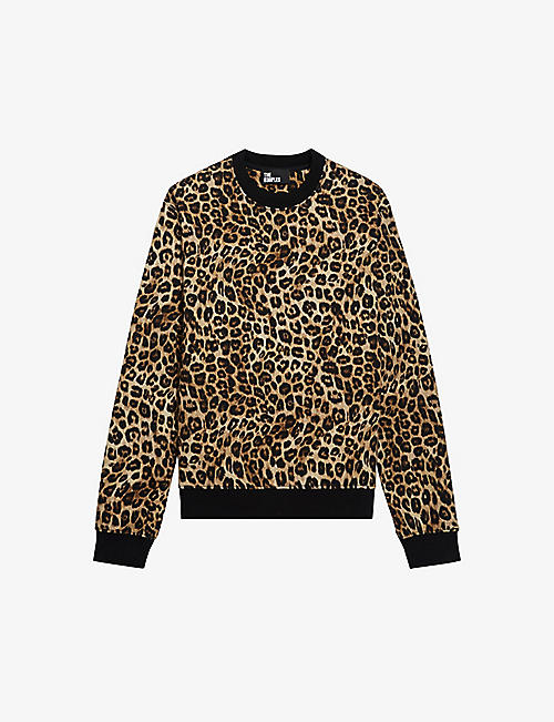 THE KOOPLES: Leopard print cotton-jersey sweatshirt