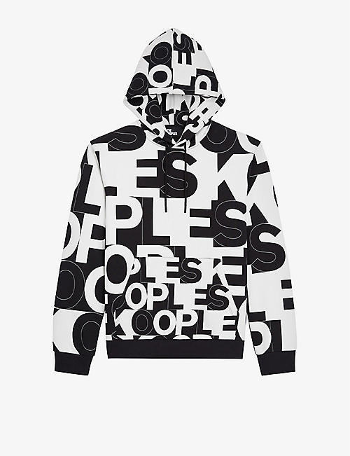THE KOOPLES: Branded-print cotton-jersey hoody