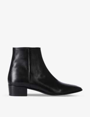 The Kooples Women's Pointed Toe Mid Heel Ankle Boots In Bla01