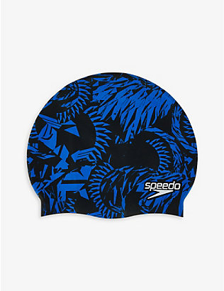 SPEEDO: Graphic-print silicone swim cap