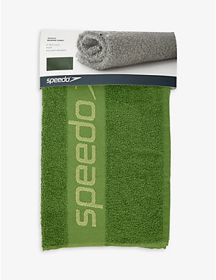 SPEEDO: Logo-border cotton-terry towel 140cm x 70cm