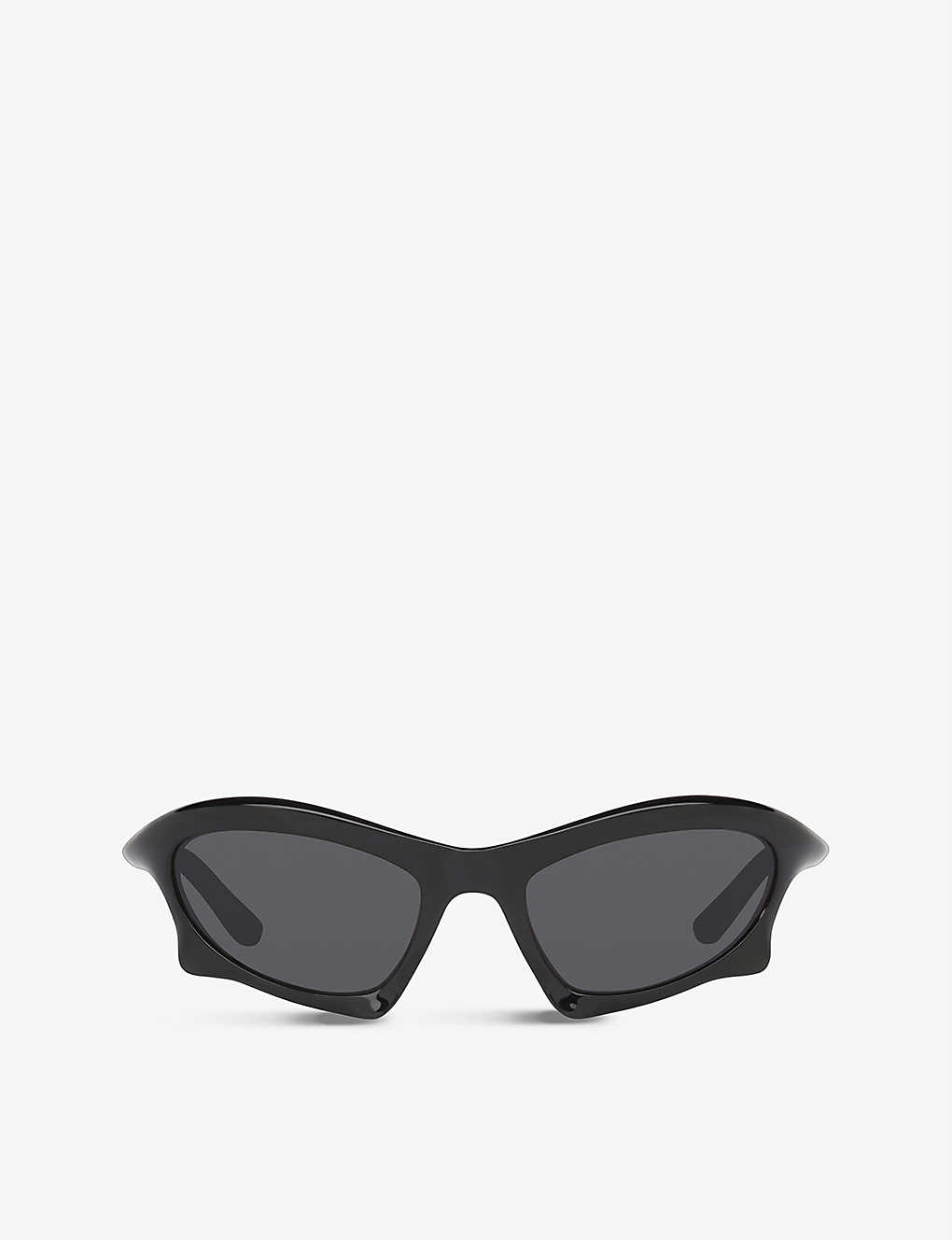 Shop Balenciaga Women's Black Bb0229s Bat Rectangle Sunglasses