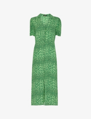 Green leopard outlet print dress whistles