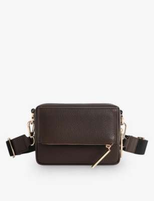 Whistles Womens Brown Bibi Pebbled-leather Cross-body Bag