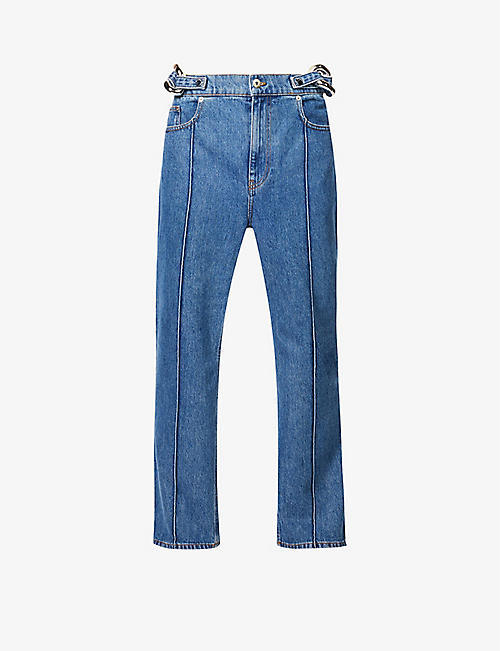 JW ANDERSON: Chain-embellished straight-leg high-rise jeans