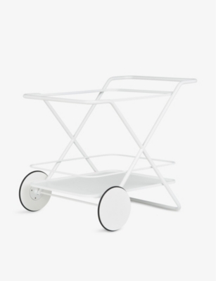 FORNASETTI: Rectangular stainless-steel food trolley 48cm x 60cm