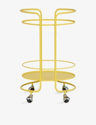 FORNASETTI: Round stainless steel food trolley 40cm