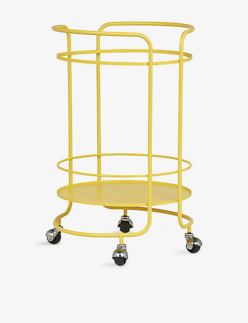FORNASETTI: Round stainless steel food trolley 40cm