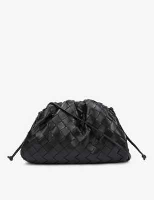 Bottega Veneta Leather Knot Minaudiere Clutch Bag - Grey - One Size