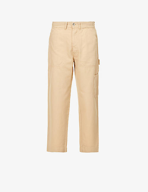 ALBAM: Relaxed-fit straight-leg mid-rise organic-cotton trousers