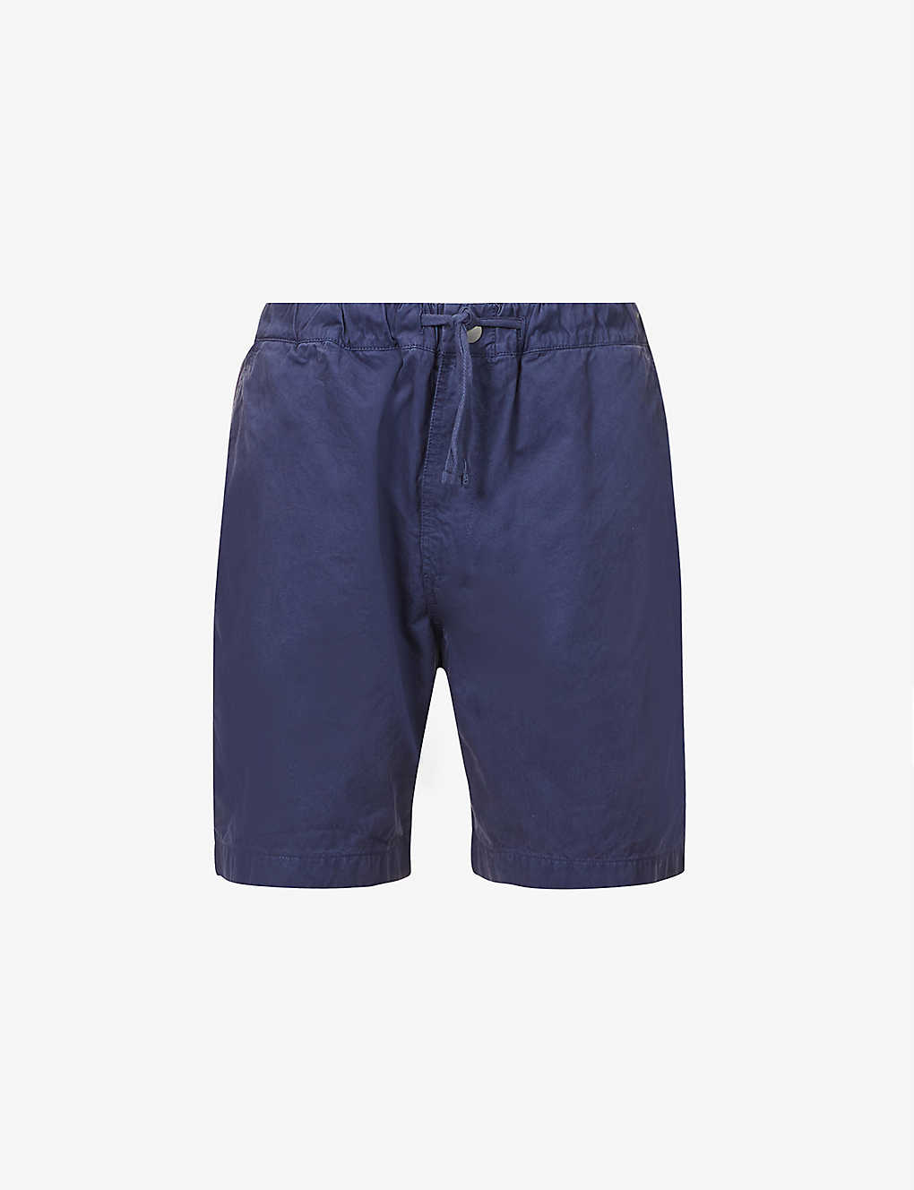 Albam Simple Mid-rise Cotton Shorts In Navy