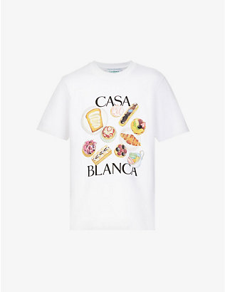 CASABLANCA: Patisseries graphic-print relaxed-fit cotton T-shirt