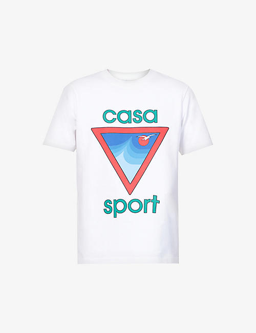 CASABLANCA: Wave brand-print organic-cotton jersey T-shirt