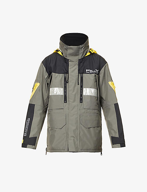 RALPH LAUREN RLX: Patterson reflective-strip funnel-neck recycled-polyester jacket