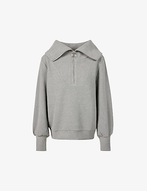 VARLEY: Vine half-zip cotton-blend sweatshirt