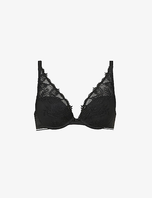 SIMONE PERELE: Bloom embroidered underwired stretch-woven push-up bra