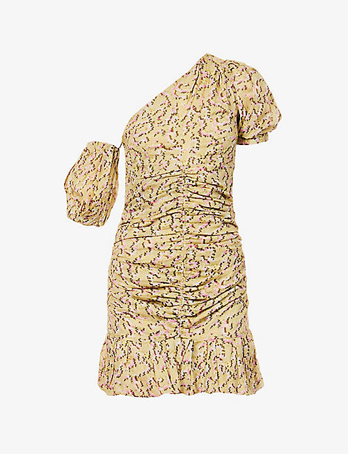 ISABEL MARANT ETOILE: Lecia abstract-print cotton mini dress
