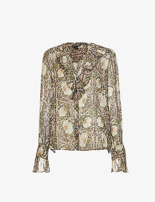 PAIGE: Arianne floral-print silk blouse