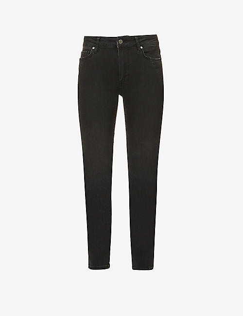 PAIGE: Hoxton Ankle cropped skinny high-rise stretch-denim jeans