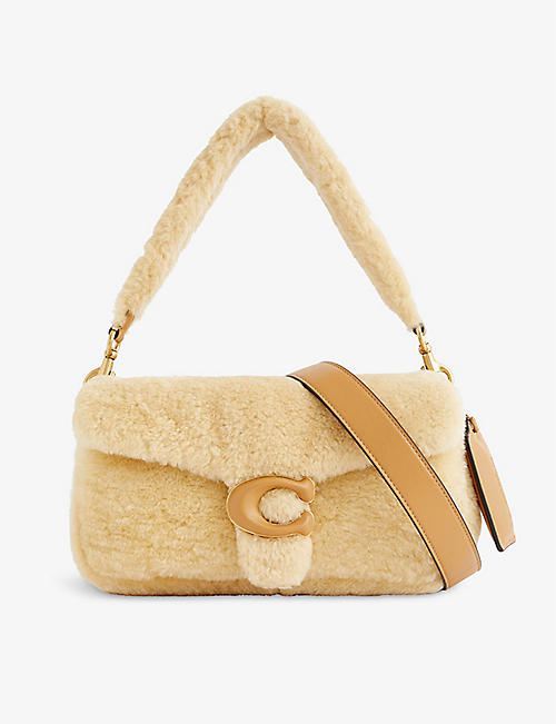 COACH: Pillow Tabby shearling and leather cross-body bag
