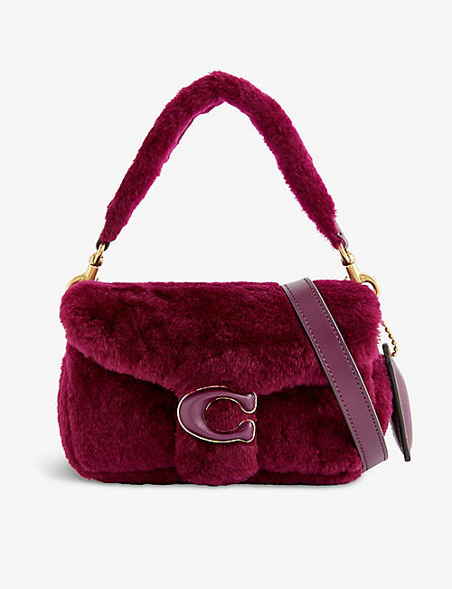 COACH: Pillow Tabby shearling and leather cross-body bag