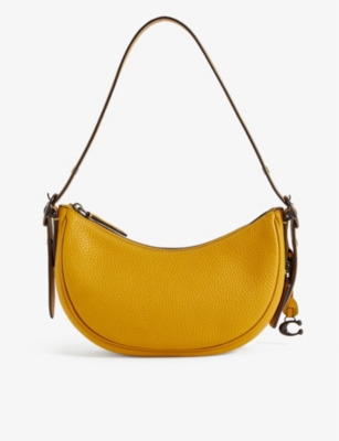 Coach Luna Pebble Leather Shoulder Bag In V5/flax