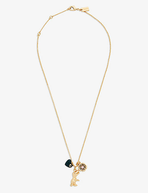 COACH: Roxy heart-charm gold-tone brass pendant necklace