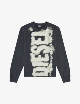 Shop Diesel Mens 93r S-ginn-e5 Logo-print Cotton Sweatshirt