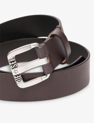 DIESEL: B-Star logo-embossed leather belt