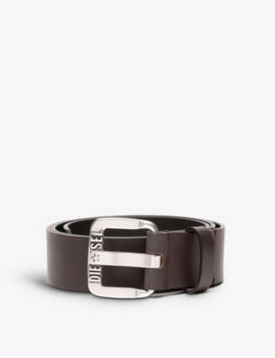 Mens Diesel Brown Leather Belt