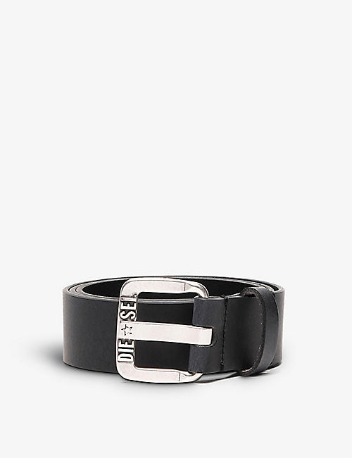 DIESEL: B-Star Ii logo-embossed leather belt