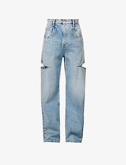 MAISON MARGIELA: Icons high-rise straight cut-out jeans