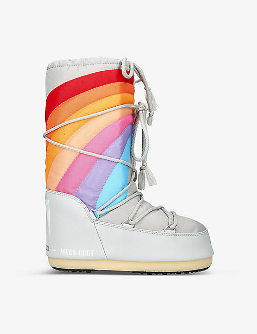 MOON BOOT: Icon Rainbow brand-print shell snow boots 5-9 years