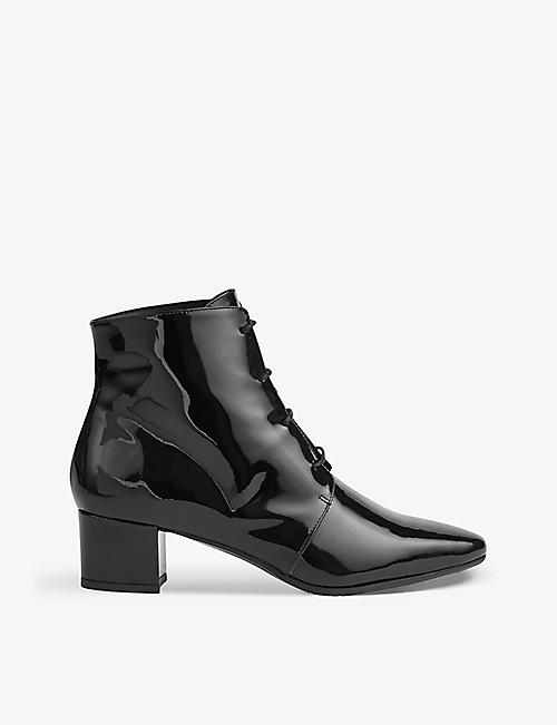 LK BENNETT: Lola lace-up patent-leather ankle boots