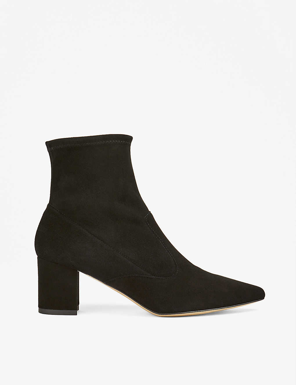 Lk Bennett Alina Stretch-sock Suede Ankle Boots In Black
