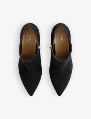 Shop Lk Bennett Women's Bla-black Elle Pointed-toe Zip-fastening Suede Ankle Boots