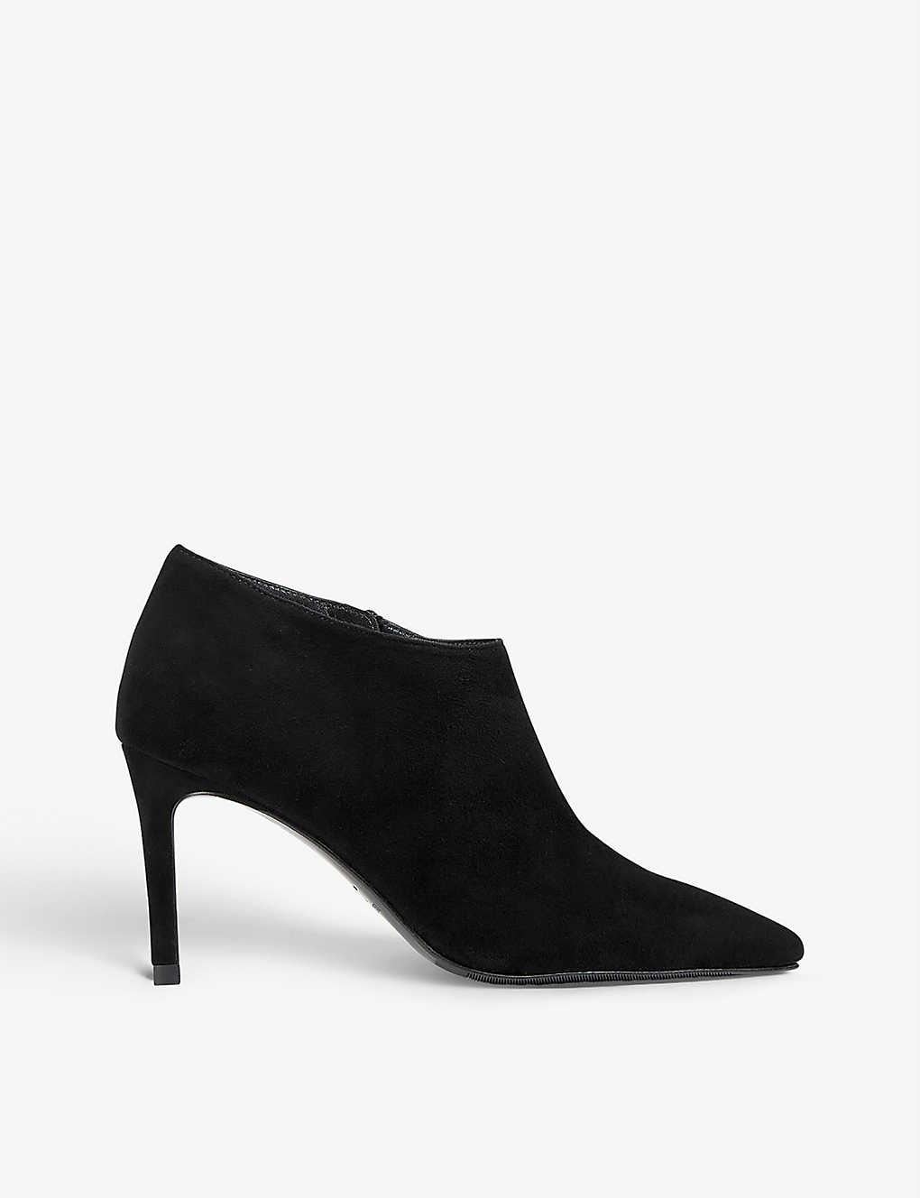 Lk Bennett Womens Bla-black Elle Pointed-toe Zip-fastening Suede Ankle Boots